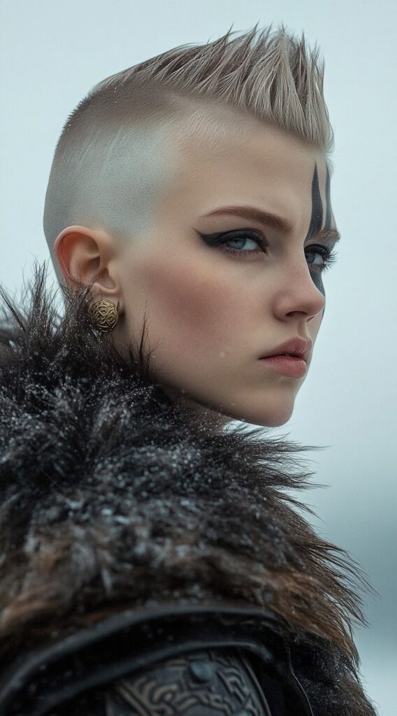 19 Viking Hairstyles for Women with Short Hair 18 short spiked hair with shaved sides