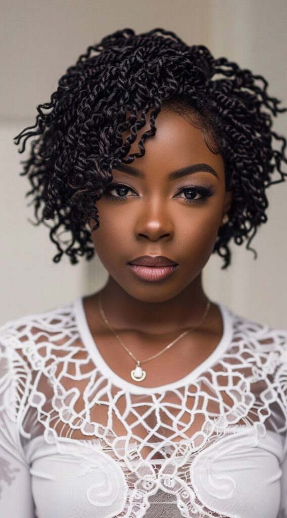 21 Stunning Short Crochet Twist Hairstyles 5 short wavy crochet twists