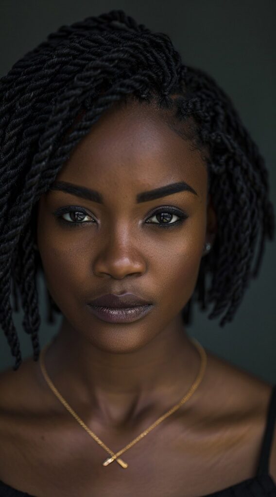24 Protective Hairstyles for Thin Hair: Stylish Solutions for Delicate Strands 13 side swept two strand twist bob