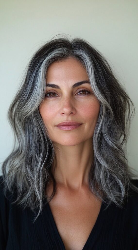 23 Stunning Hairstyles for Thin Fine Hair 7 silver balayage layers