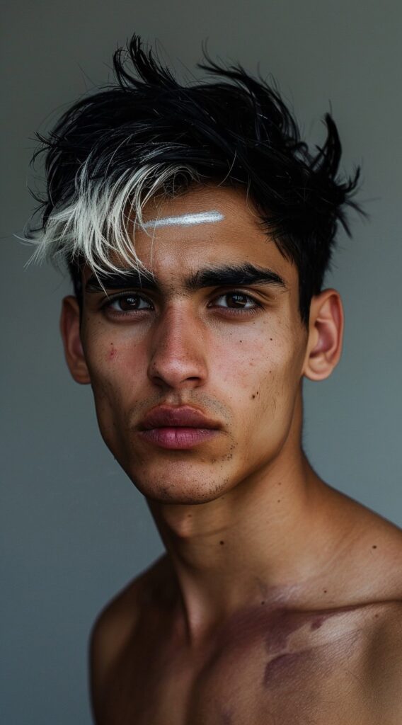17 Black and White Hairstyles for Men: Stand Out with These Trendy Ideas 11 silver bangs