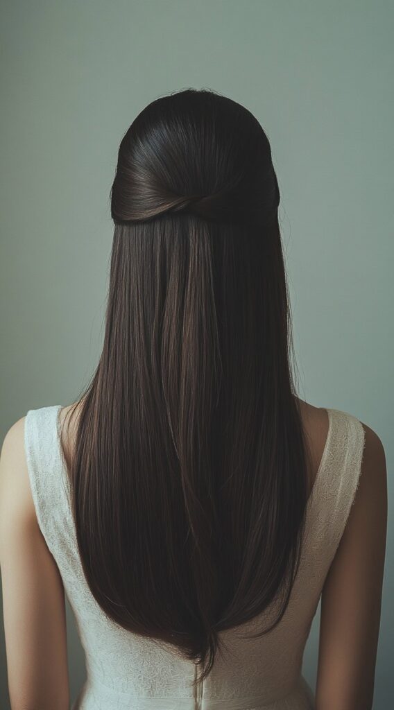 23 Formal Hairstyles for Long Hair: Elegant Ideas for Every Occasion 12 simple half up knot