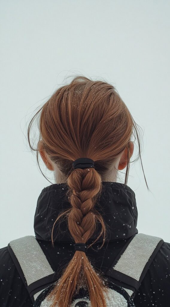 Top 21 Skiing Hairstyles to Wear Under a Helmet 12 single braid with loose strands