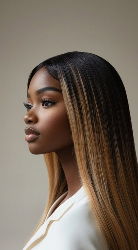 17 Dark Caramel Balayage Ideas: Transform Your Look with Stunning Hair Color Combinations 17 sleek black hair with caramel ombre