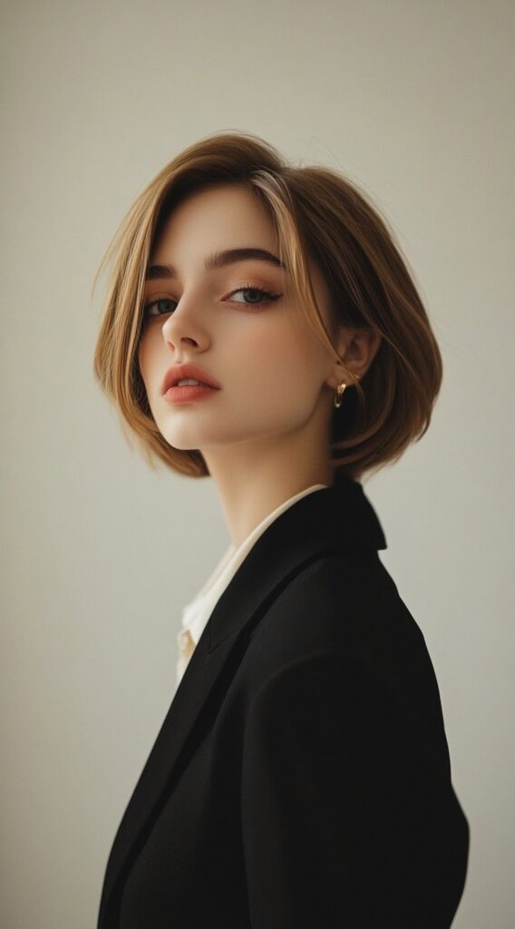 37 Formal Hairstyles for Short Hair: Elegant and Chic Ideas for Any Occasion 7 sleek blunt bob with side part