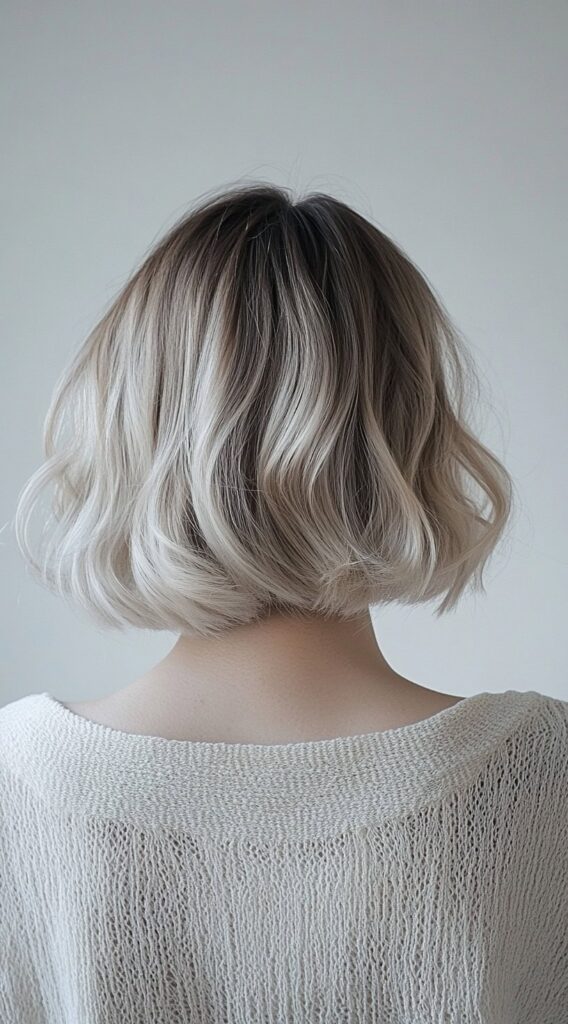 23 Chic Brown Hair with Silver Highlights Ideas 12 sleek brown roots bob with silver highlights