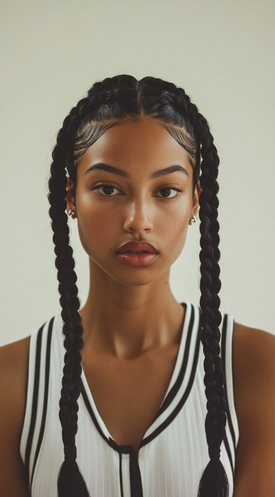 36 Top Basketball Hairstyles: Practical and Stylish Ideas for the Court 26 sleek double dutch braids