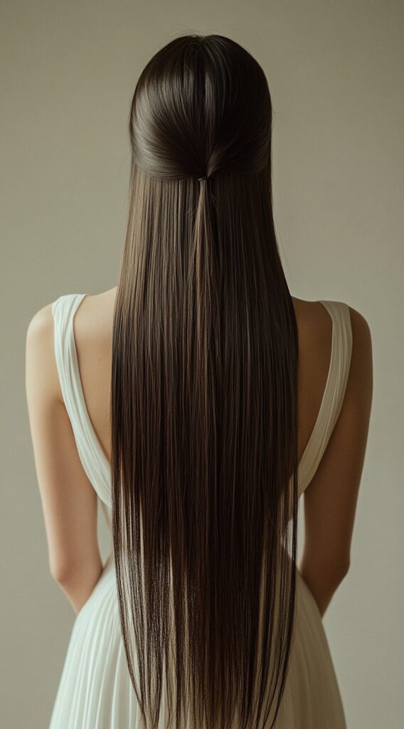23 Formal Hairstyles for Long Hair: Elegant Ideas for Every Occasion 17 sleek half up half down