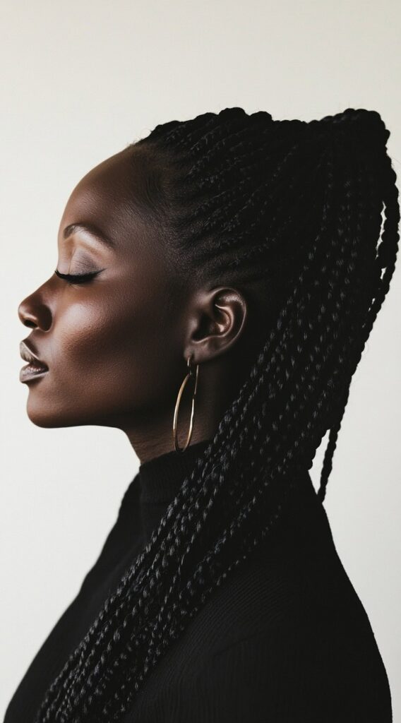 Braids for Older Black Women Over 50: 17 Elegant and Age-Defying Hairstyles to Try 3 sleek half up half down twists