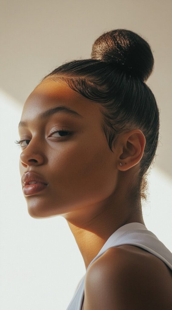 36 Top Basketball Hairstyles: Practical and Stylish Ideas for the Court 19 sleek high bun 2