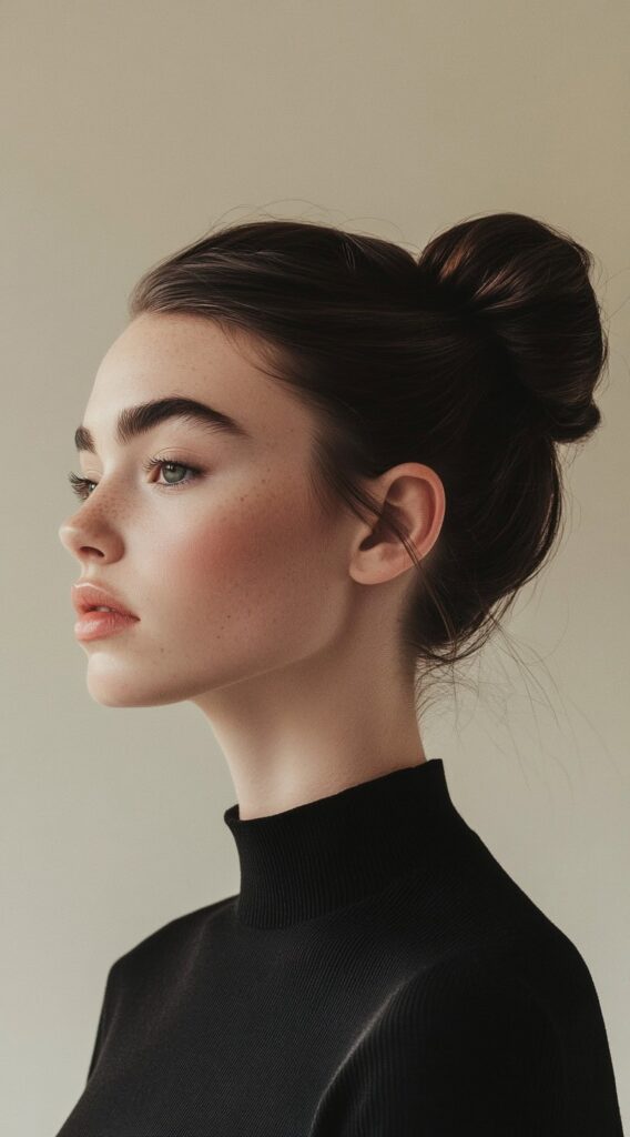 24 Gorgeous Straight Hairstyles 12 sleek high bun