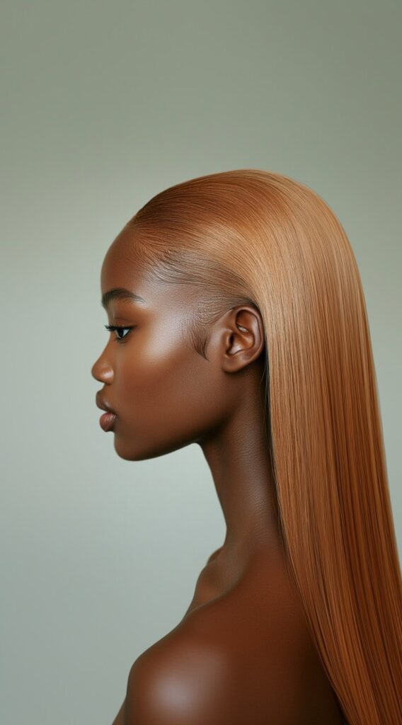 27 Flattering Hair Color Ideas for Brown Skin 27 sleek honey blonde straight hair