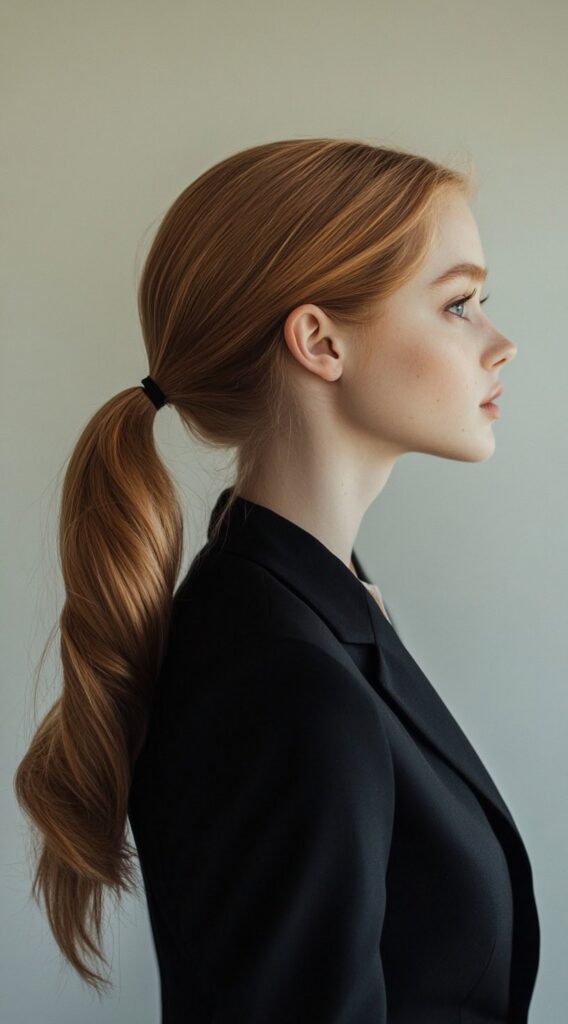 23 Formal Hairstyles for Long Hair: Elegant Ideas for Every Occasion 11 sleek mid high ponytail