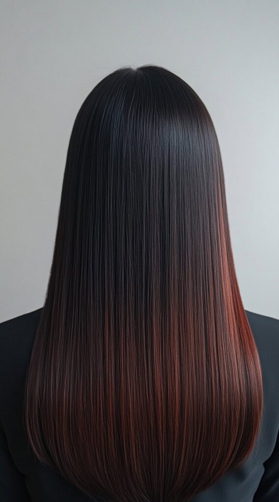 17 Red Copper Balayage Ideas: Stunning Ways to Add Warmth and Style to Your Hair 10 sleek straight copper balayage