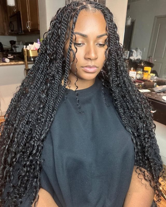 23 Protective Hairstyles for 3a Hair: Stunning and Practical Ideas 21 small marley twists with boho tips and strands