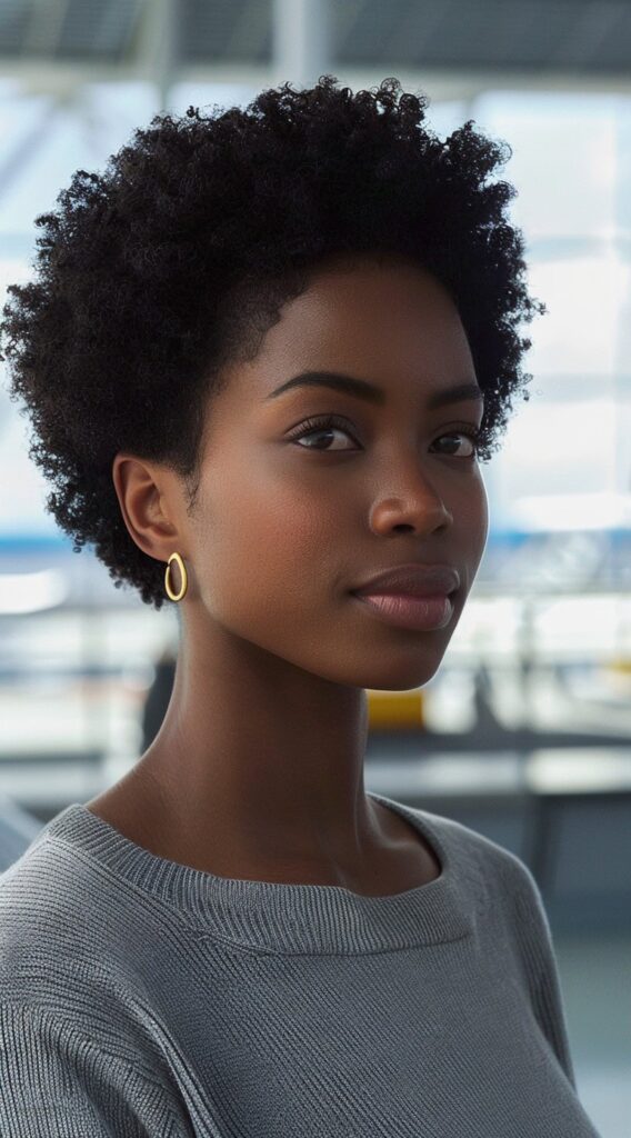 29 Airport Hairstyles for Short Hair: Trendy and Easy Ideas for Travel 11 soft afro with natural volume