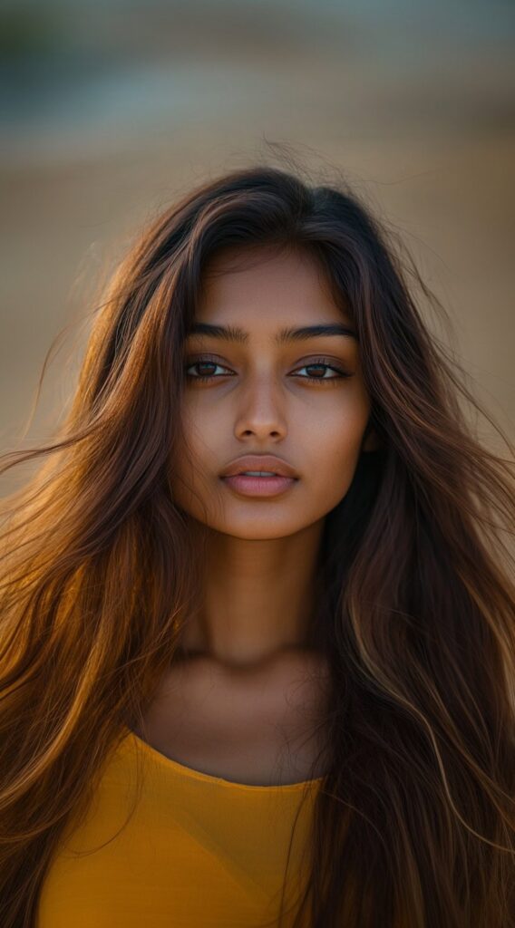 27 Flattering Hair Color Ideas for Brown Skin 1 soft auburn waves with natural flow