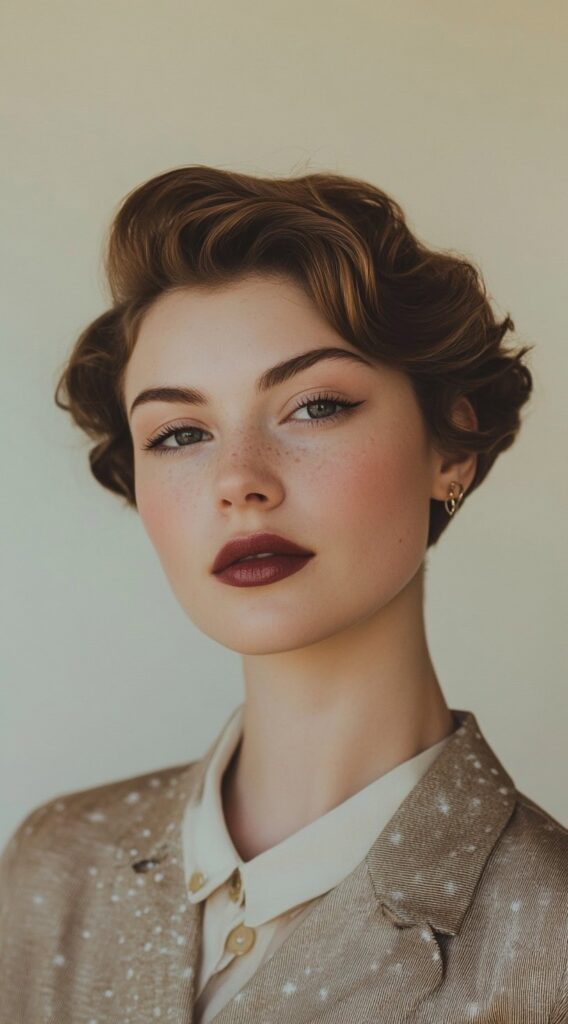 23 New Year’s Hairstyles for Short Hair 8 soft retro waves on short hair