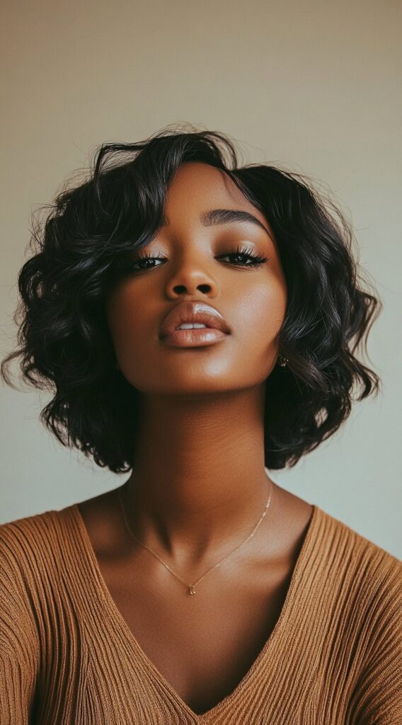 23 New Year’s Hairstyles for Short Hair 5 soft waves on a short bob