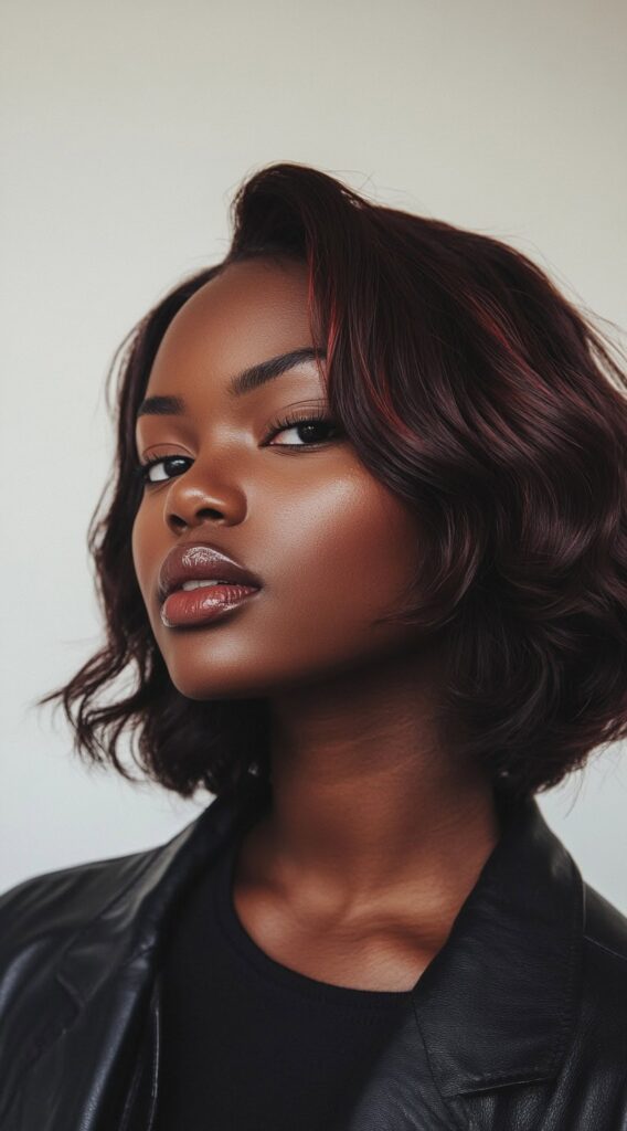 17 Cherry Cola Balayage Ideas: Add Depth and Drama to Your Locks 10 soft wavy bob with cherry cola highlights