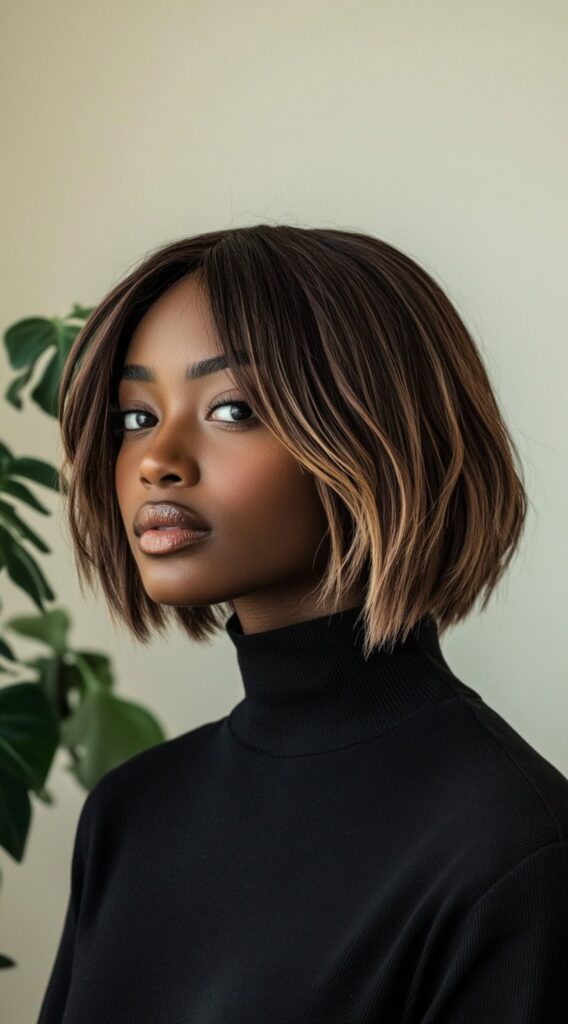17 Trendy Brown Bob Hairstyles 3 soft wavy bob with face framing layers
