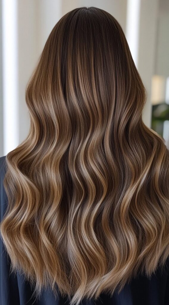 Warm Caramel Balayage with Honey Highlights: 17 Stunning Hairstyle Ideas to Enhance Your Look 1 soft wavy caramel balayage