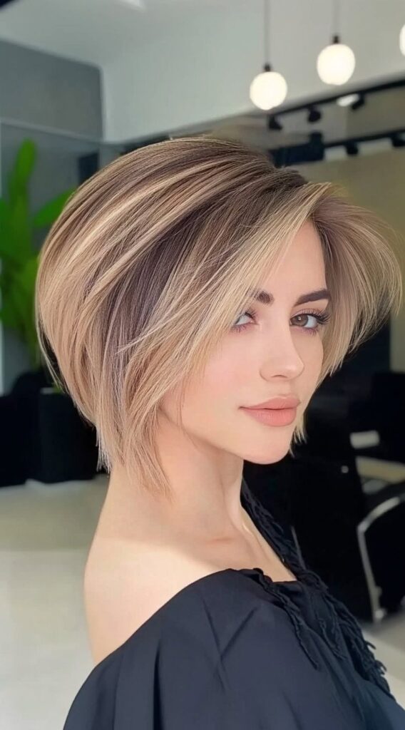 23 Stunning Hairstyles for Thin Fine Hair 5 stacked blonde bob