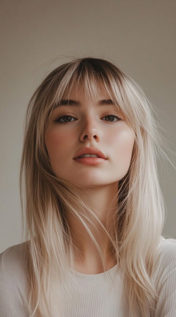 24 Gorgeous Straight Hairstyles 10 straight layered hair with curtain bangs