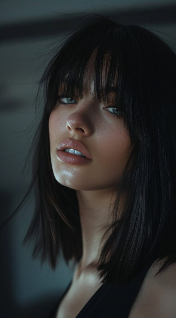 15 Lob Hairstyles for Thick Hair: Modern Ideas to Refresh Your Style 15 straight lob with wispy bangs