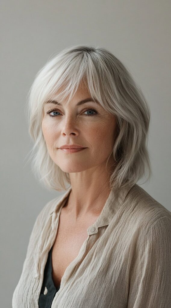 27 Chic Bob Hairstyles with Bangs: Fresh Ideas for a Modern and Flattering Look 23 textured bob with layered bangs