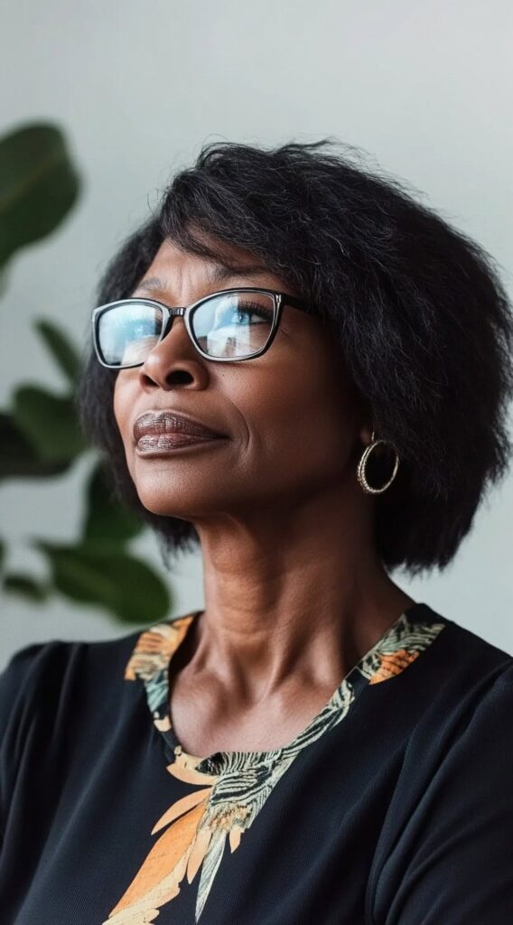 26 Older Black Women Hairstyles for Over 50 6 textured bob with natural volume