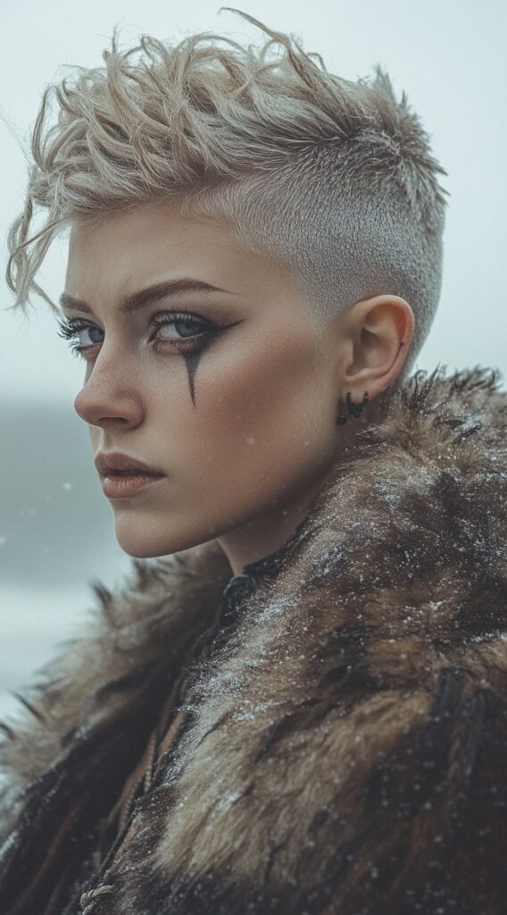 19 Viking Hairstyles for Women with Short Hair 11 textured mohawk with undercut