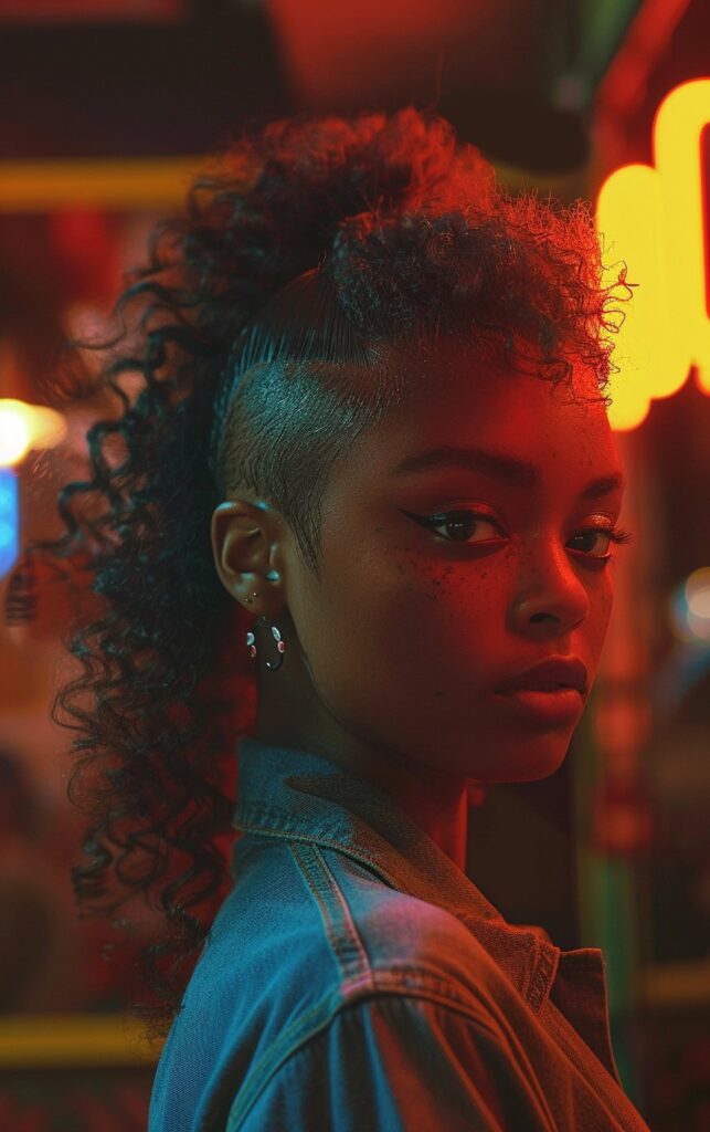 Shaved Sides with Ponytail for Black Women: 27 Stylish and Bold Ideas for Your Next Look 3 textured ponytail with faded sides