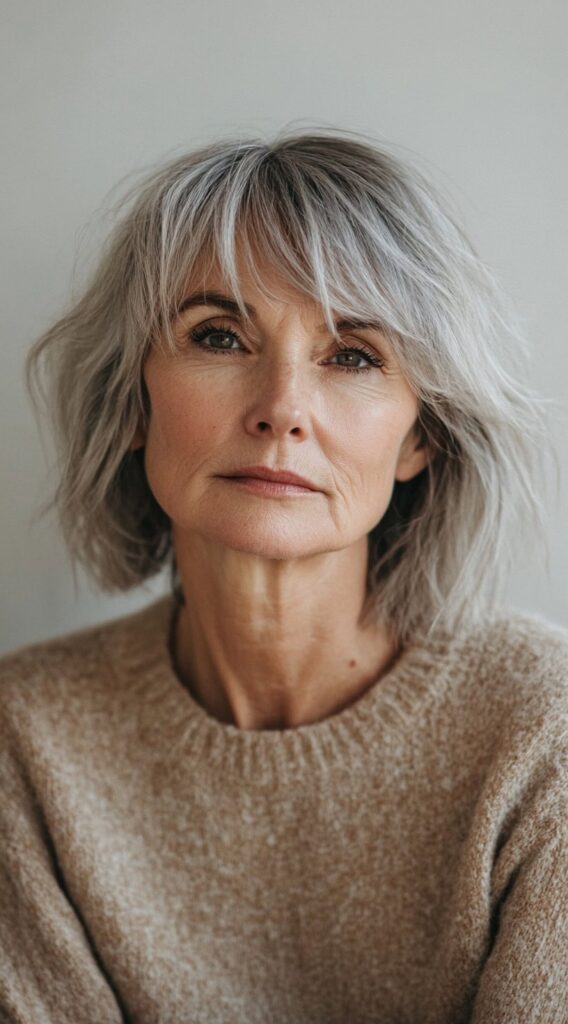 20 Volumizing Choppy Bob Hairstyles for Fine Hair 20 textured silver bob with wispy bangs