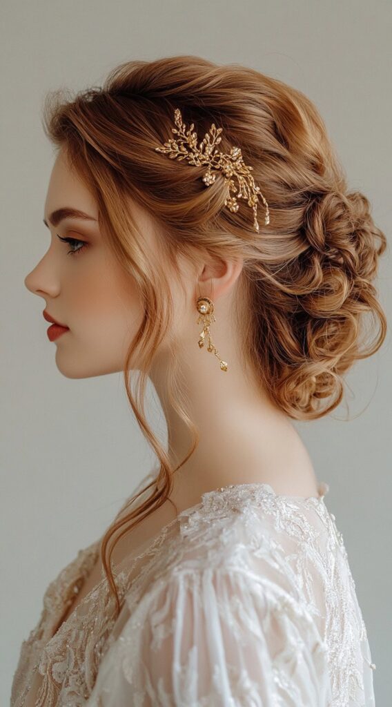 23 Formal Hairstyles for Long Hair: Elegant Ideas for Every Occasion 2 textured updo with embellished hairpiece