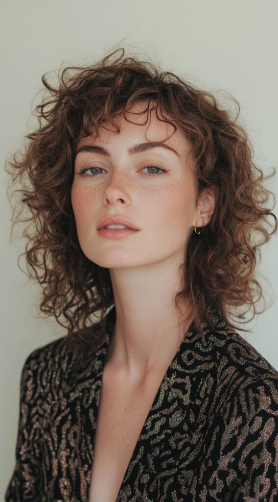 23 New Year’s Hairstyles for Short Hair 7 tousled curls with bangs