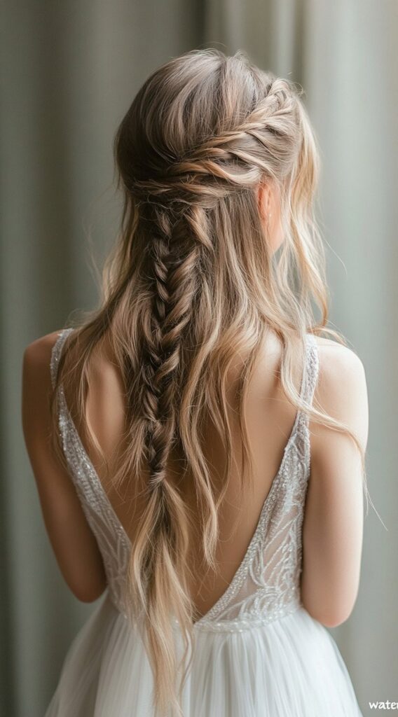 23 Formal Hairstyles for Long Hair: Elegant Ideas for Every Occasion 22 tousled fishtail braid
