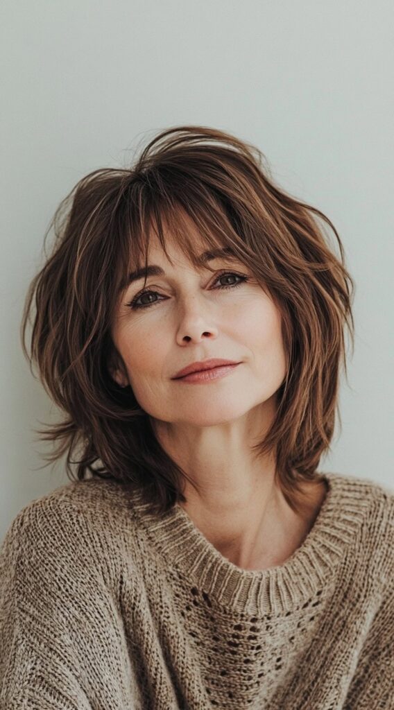20 Volumizing Choppy Bob Hairstyles for Fine Hair 1 tousled layered bob with curtain bangs