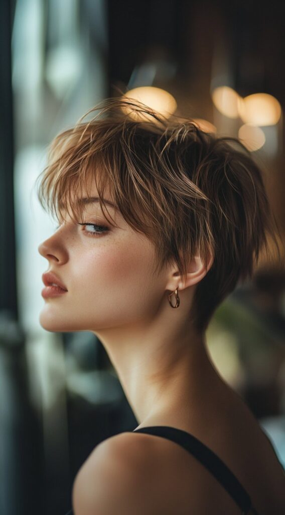 19 Flawless Fine Hair with Bangs Hairstyles 9 tousled pixie cut with side bangs