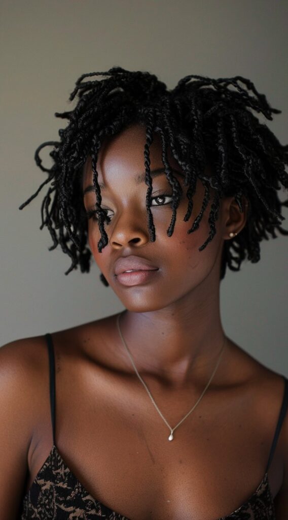 15 Thin Locs Hairstyles: Creative Looks for Modern Women 11 tousled thin locs bob
