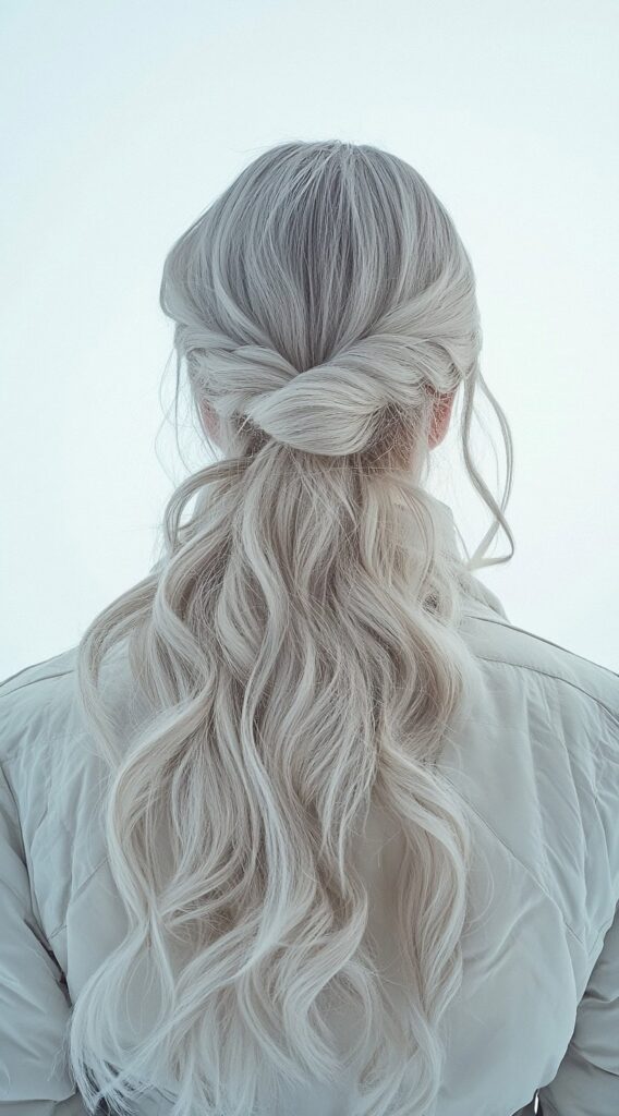 Top 21 Skiing Hairstyles to Wear Under a Helmet 15 twisted half up half down
