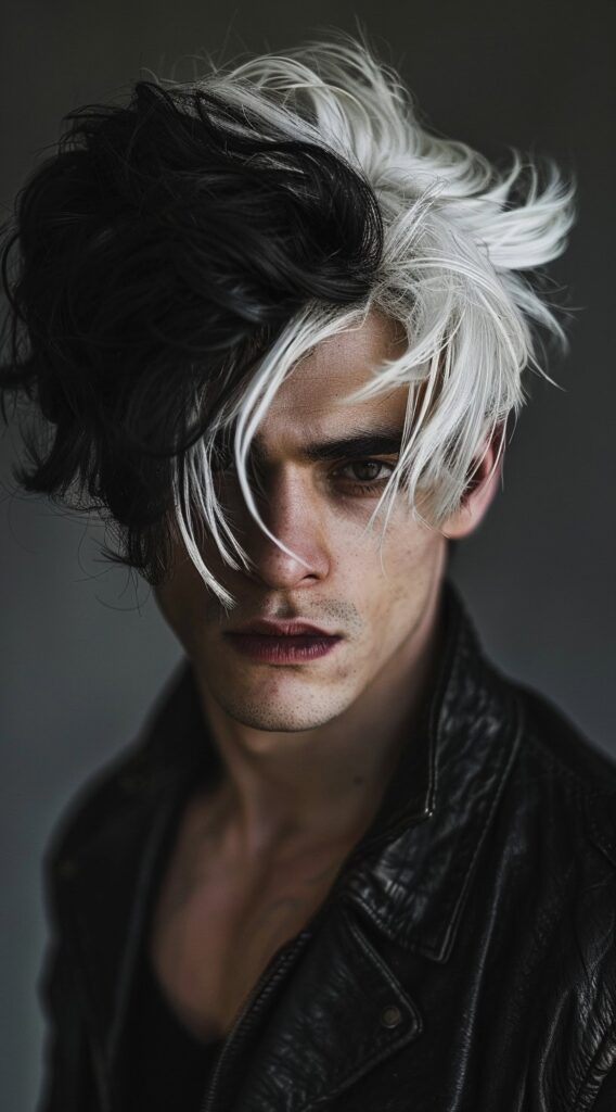 17 Black and White Hairstyles for Men: Stand Out with These Trendy Ideas 14 two tone split