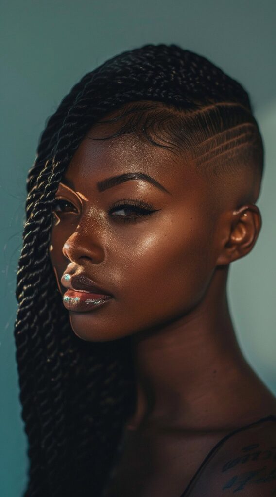 Undercut with Long Hair for Women: 23 Edgy and Elegant Hairstyle Ideas 16 undercut patterns with long braids