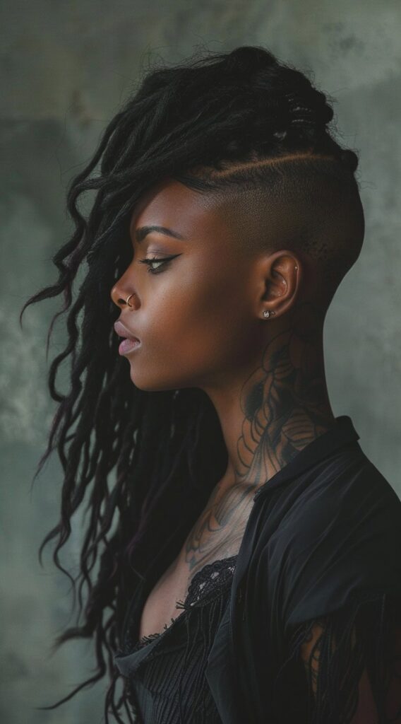 Undercut with Long Hair for Women: 23 Edgy and Elegant Hairstyle Ideas 18 undercut with dreads