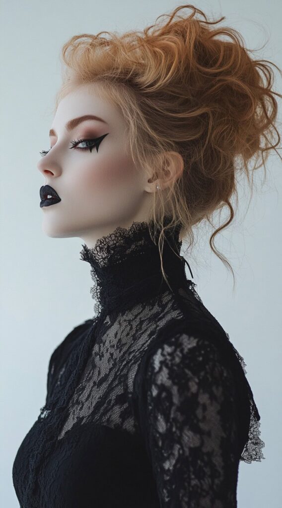 36+ Vampire Hairstyles for Women 19 updo with natural curls