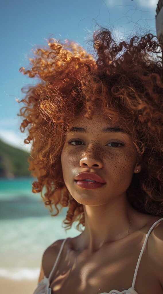 10 Vacation Hairstyles for Black Women: Stunning Ideas for Your Next Getaway 7 vibrant curls colored in red