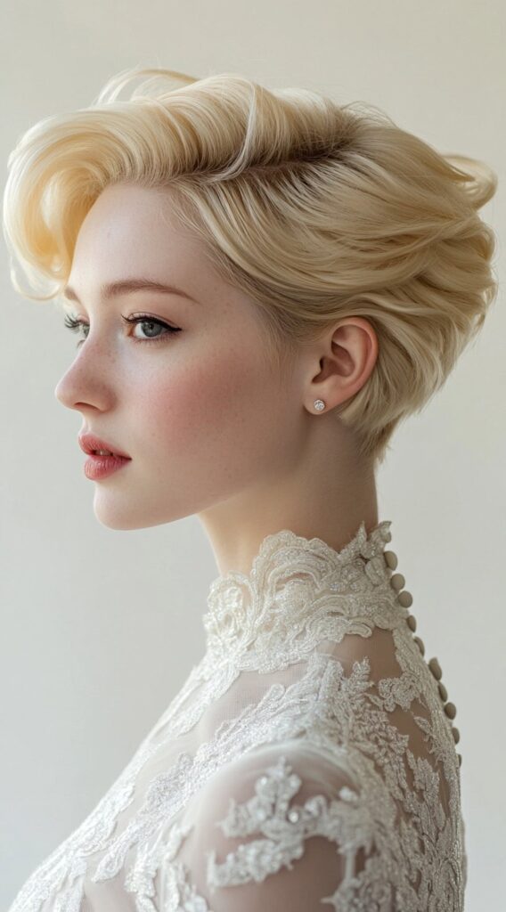 37 Formal Hairstyles for Short Hair: Elegant and Chic Ideas for Any Occasion 3 vintage inspired blonde wave pixie