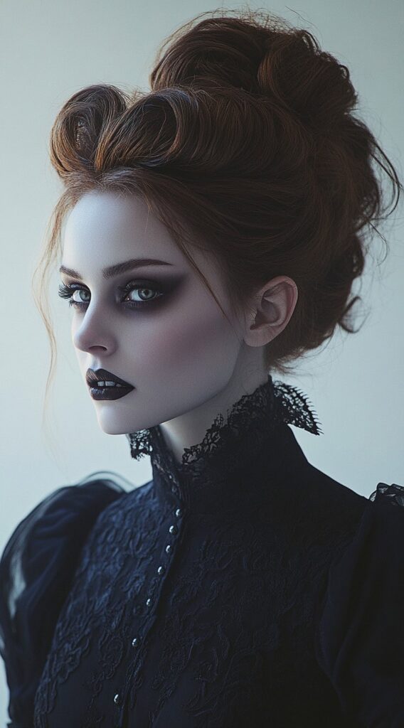 36+ Vampire Hairstyles for Women 25 vintage victory rolls updo