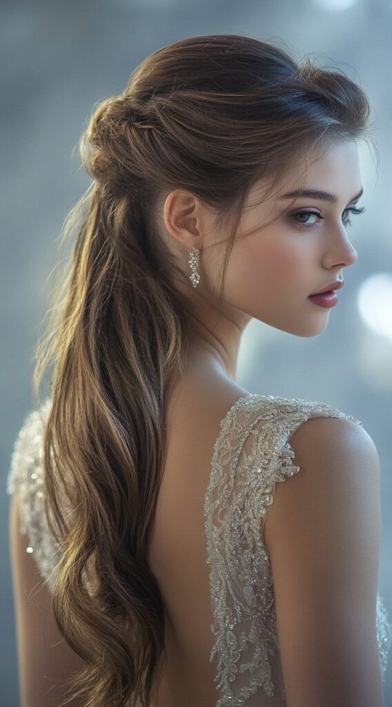 23 Formal Hairstyles for Long Hair: Elegant Ideas for Every Occasion 8 voluminous half up ponytail