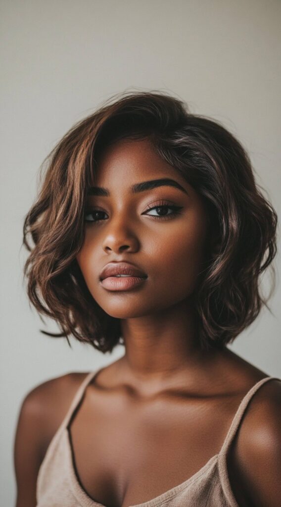 17 Trendy Brown Bob Hairstyles 9 voluminous wavy bob